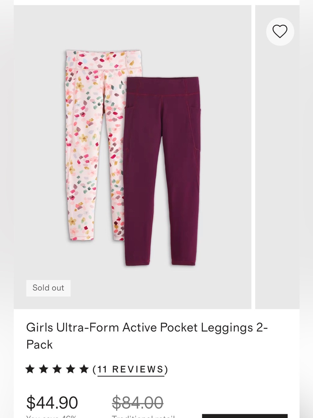 Quince NTW Toddler Girls Leggings Active Pants Set of 2// Size 3T